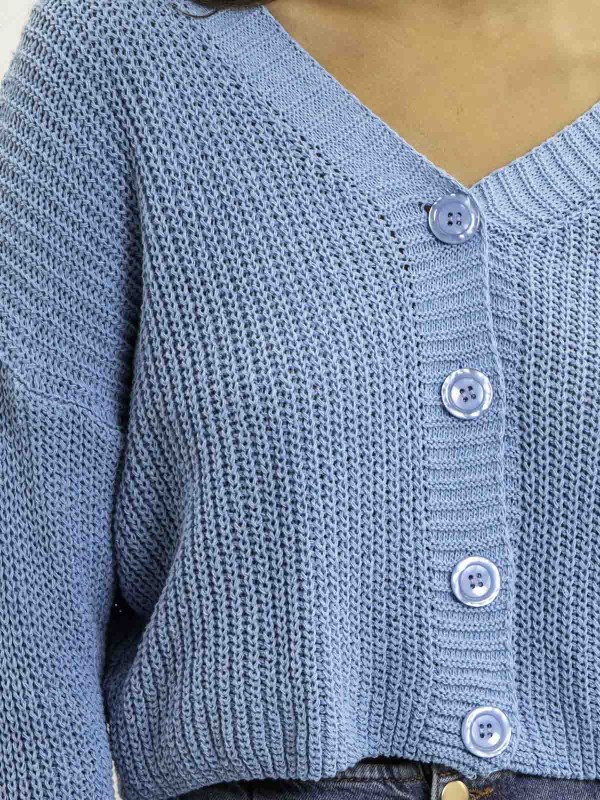 Gilet en maille KORFULA - Bleu