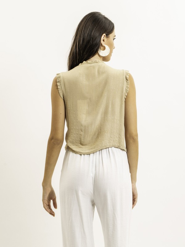 Blouse sans manches smocke...