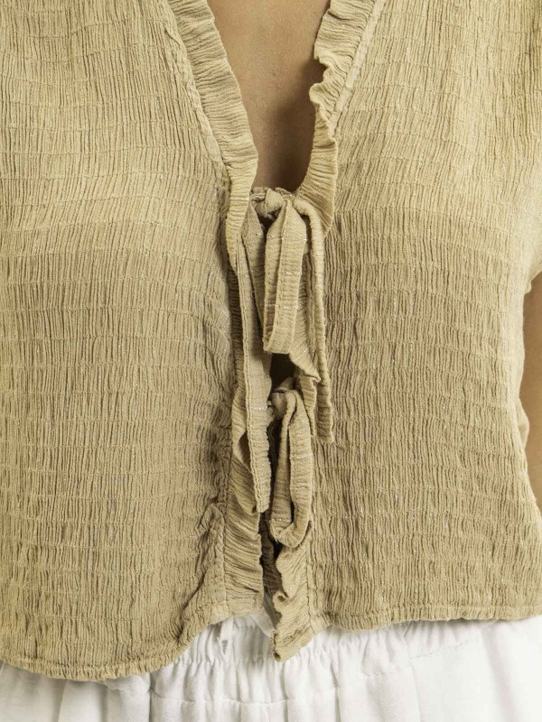 Blouse sans manches smocke...