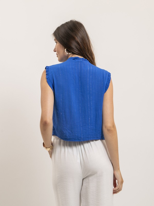 Blouse sans manches smocke...