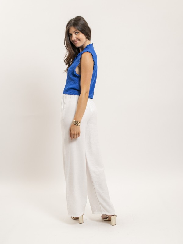 Blouse sans manches smocke...