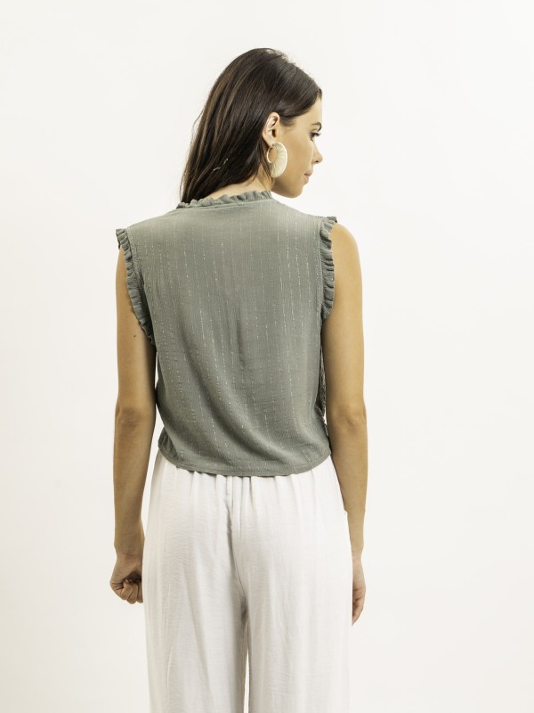 Blouse sans manches smocke...