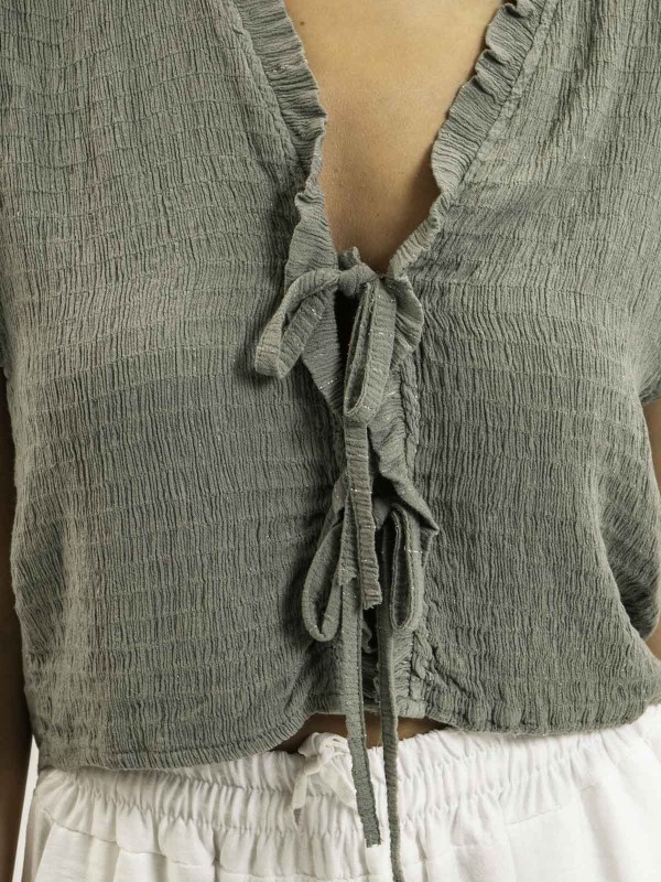 Blouse sans manches smocke...