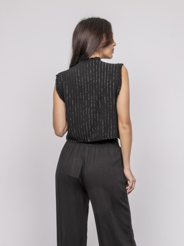 Blouse sans manches smocke...