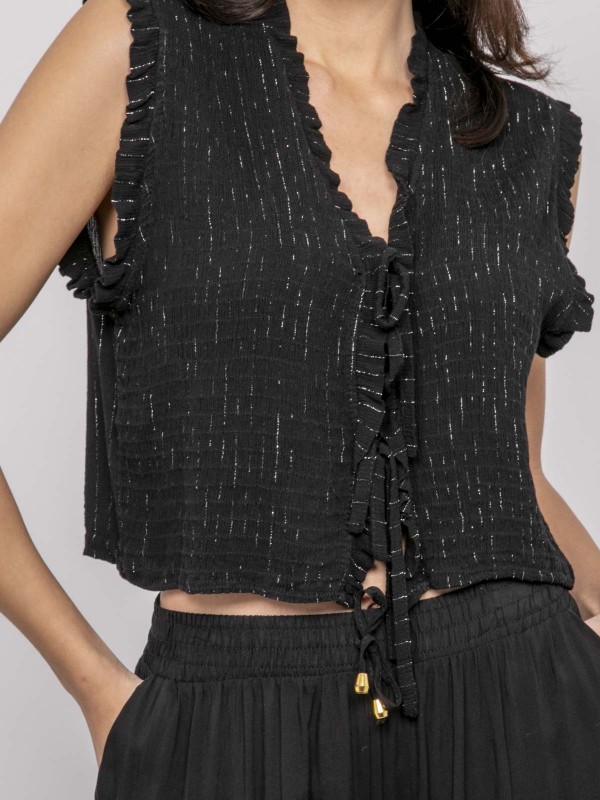 Blouse sans manches smocke...