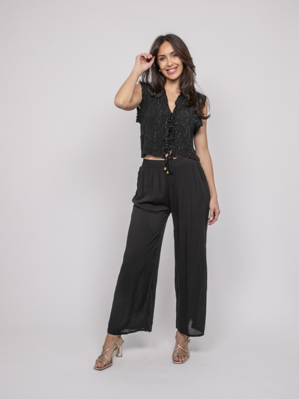 Blouse sans manches smocke...