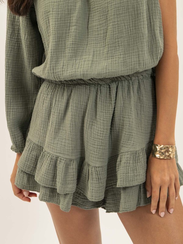 Combi-short gaze de coton...