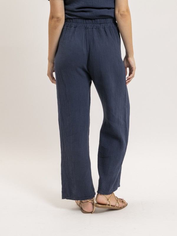 Pantalon fluide gaze de...