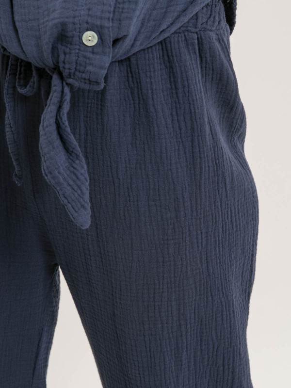 Pantalon fluide gaze de...