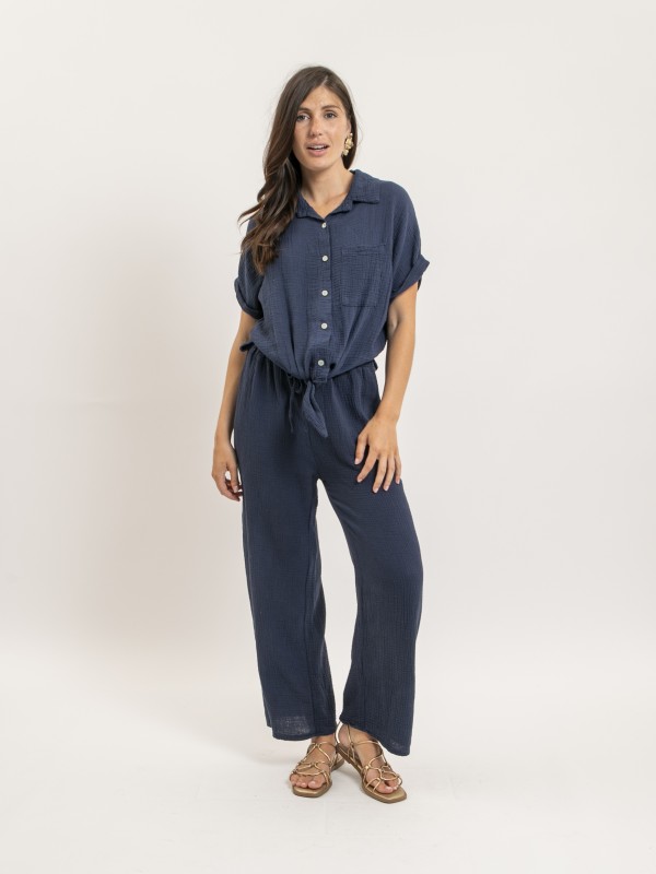 Pantalon fluide gaze de...