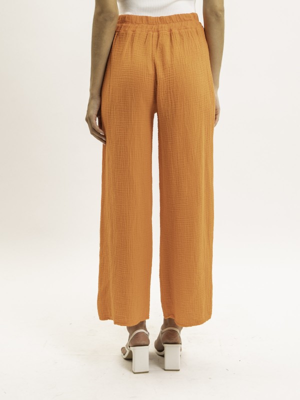 Pantalon fluide gaze de...