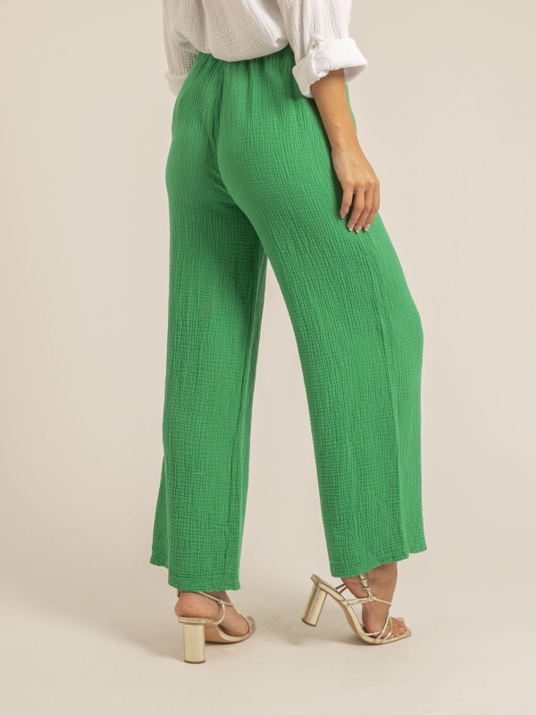 Pantalon fluide gaze de...