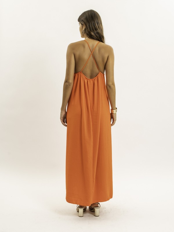 Robe longue à bretelles...