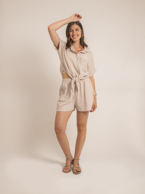 Short fluide en gaze de...