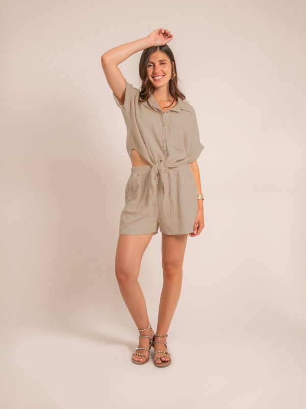 Short fluide en gaze de...