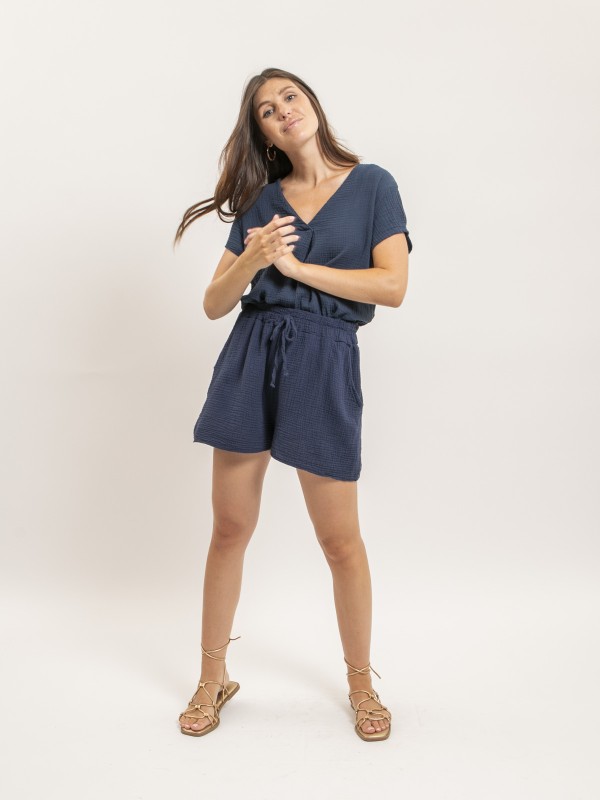 Short fluide en gaze de...