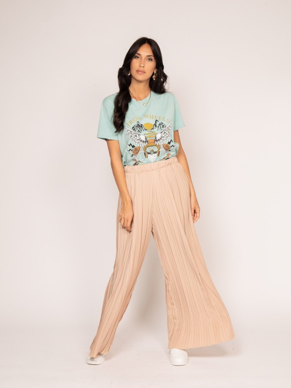 Pantalon fluide plissé...