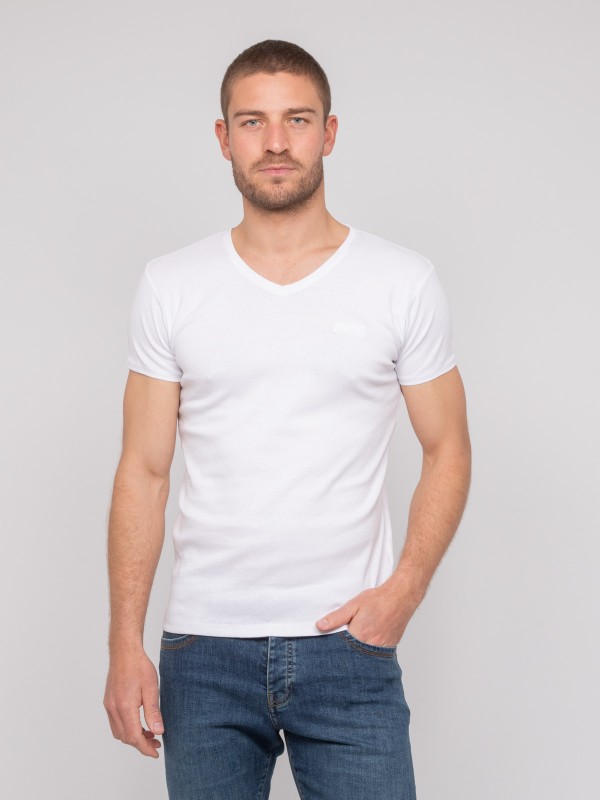 T shirt col V coton WORKO -...