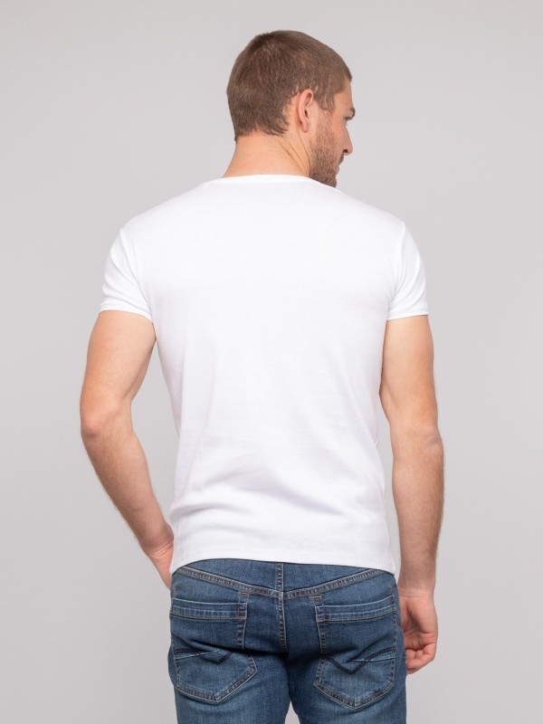 T shirt col V coton WORKO -...