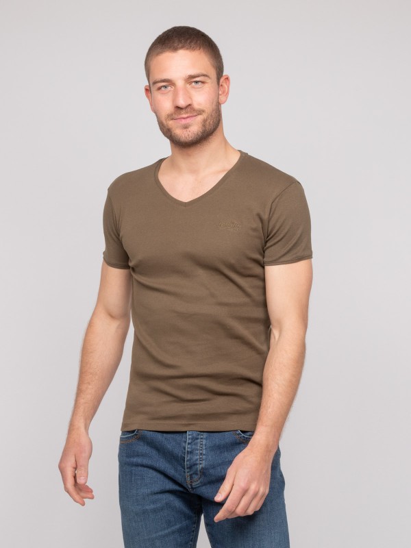 T shirt col V coton WORKO -...