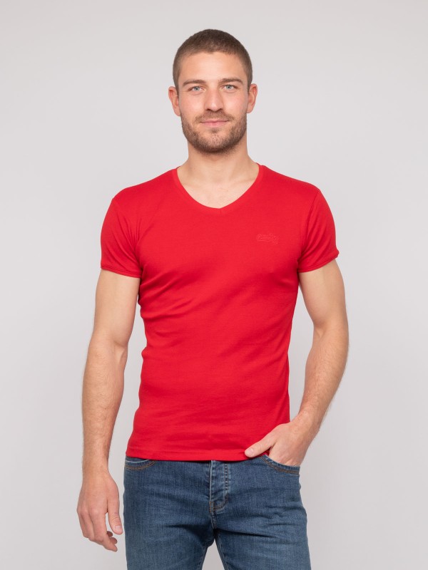 T shirt col V coton WORKO -...