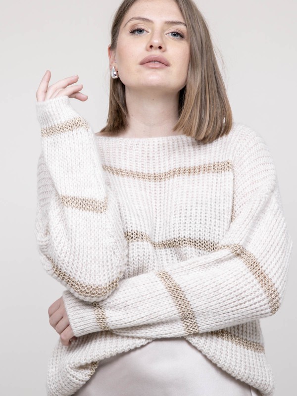 Pull rayures KASTELLA - Ecru