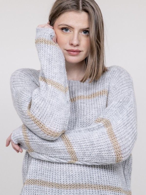 Pull rayures KASTELLA - Gris