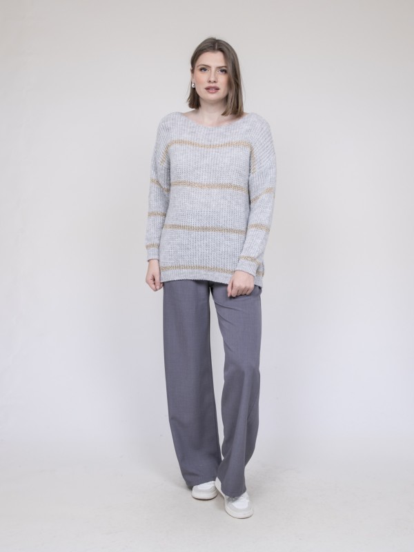 Pull rayures KASTELLA - Gris