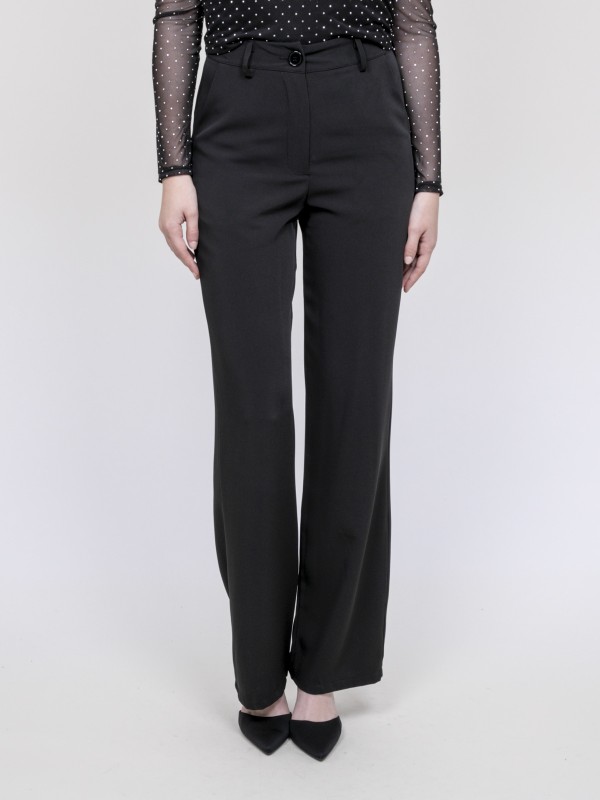 Pantalon droit ELMEDINA - Noir