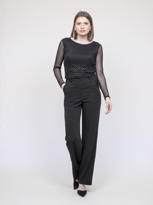 Pantalon droit ELMEDINA - Noir