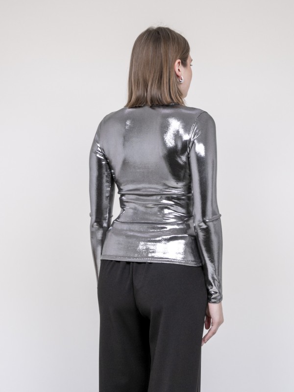 Top métallisé manches...