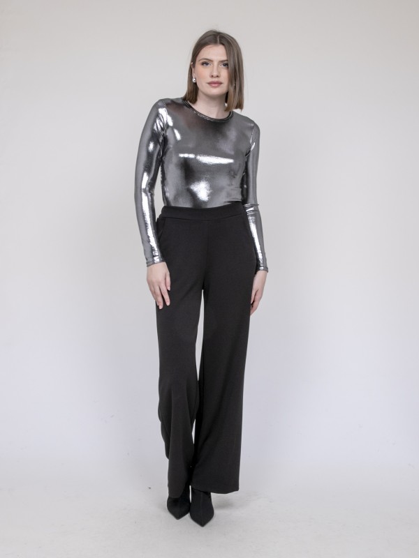 Top métallisé manches...