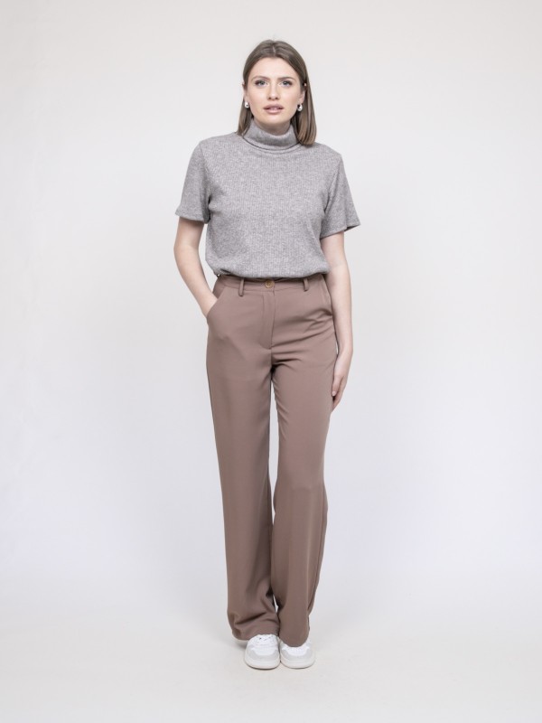 Top col roulé manche courte...