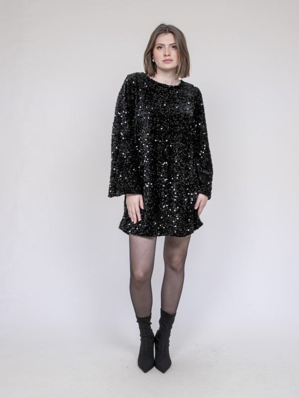 Robe courte à sequins...