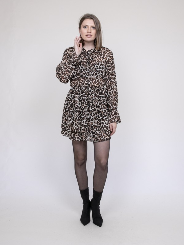 Robe courte imprimé léopard...