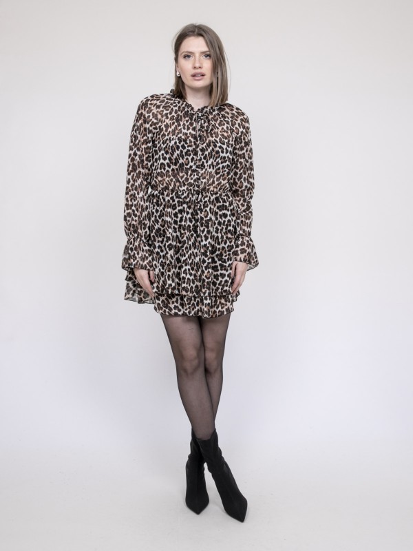Robe courte imprimé léopard...