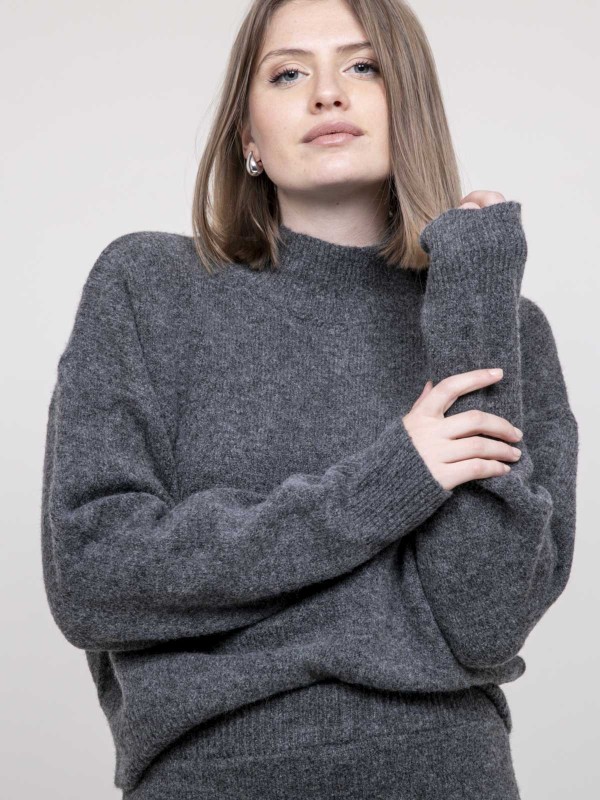 Pull col montant KAMALA - Gris