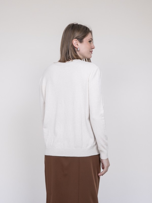 Pull col rond KATOLIE - Ecru