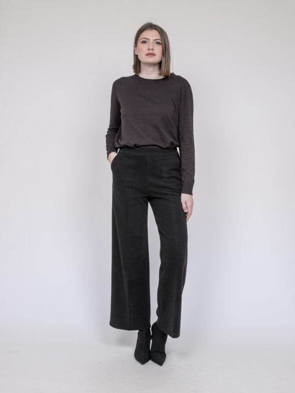 Pull col rond KATOLIE - Marron