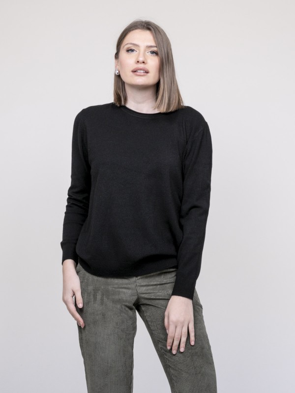 Pull col rond KATOLIE - Noir