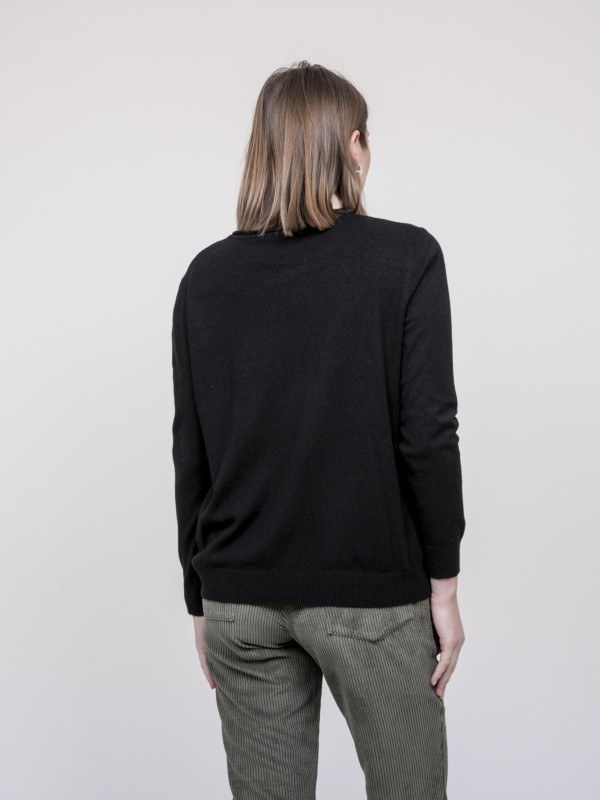 Pull col rond KATOLIE - Noir