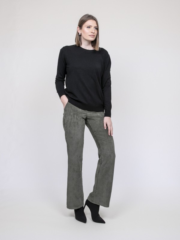 Pull col rond KATOLIE - Noir