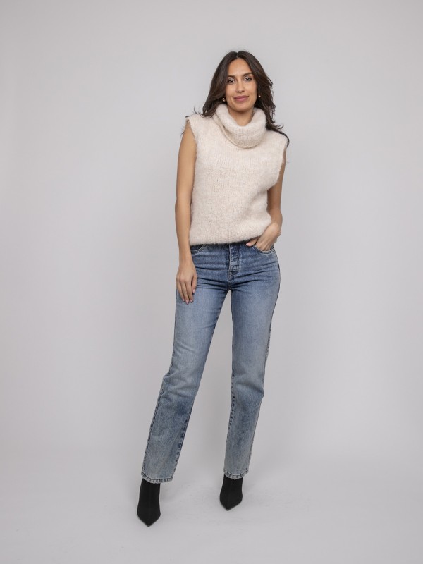 Pull sans manche KEANA - Beige