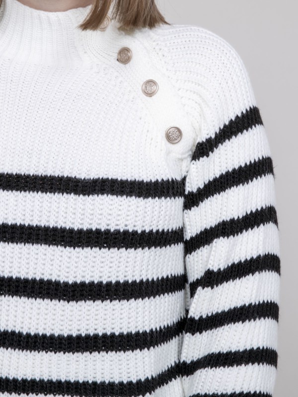 Pull marinière KEONI - Blanc