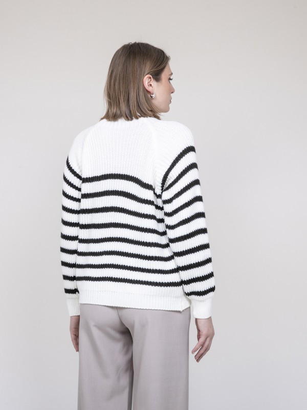 Pull marinière KEONI - Blanc