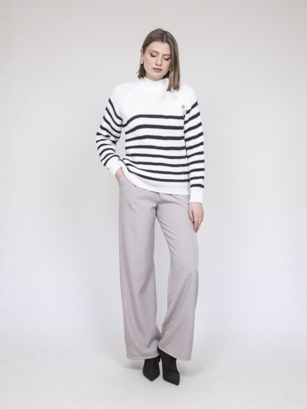 Pull marinière KEONI - Blanc