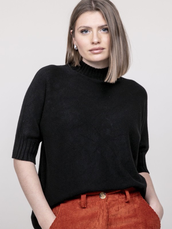 Pull col montant KEVINA - Noir