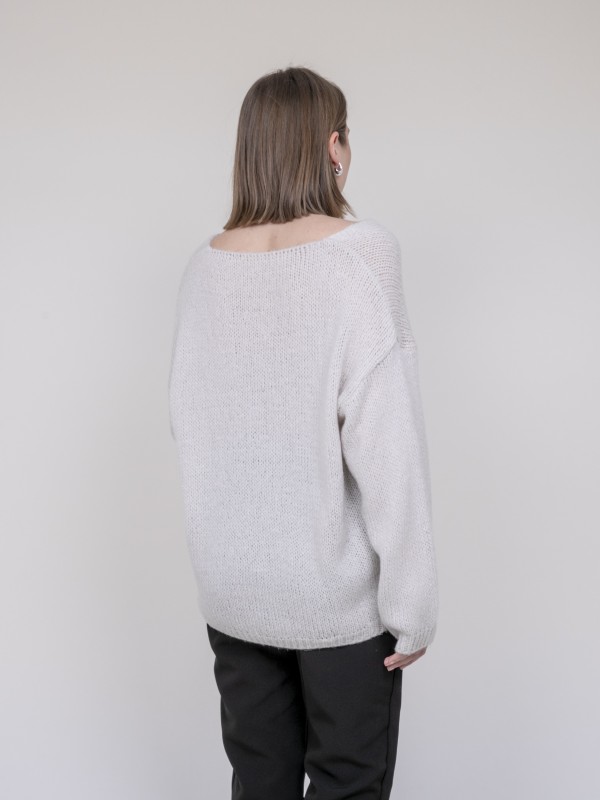 Pull col V KLORIANE - Ecru