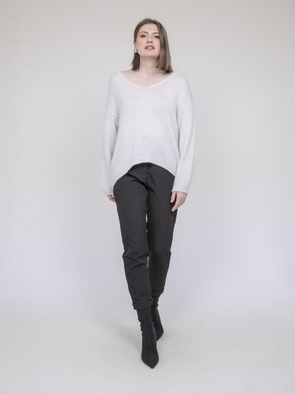 Pull col V KLORIANE - Ecru