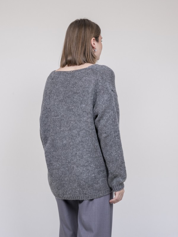 Pull col V KLORIANE - Gris